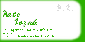 mate kozak business card